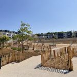 Le chantier du jardin sœur Emmanuelle dans la ZAC des Coteaux de la Seille à Metz est en cours.