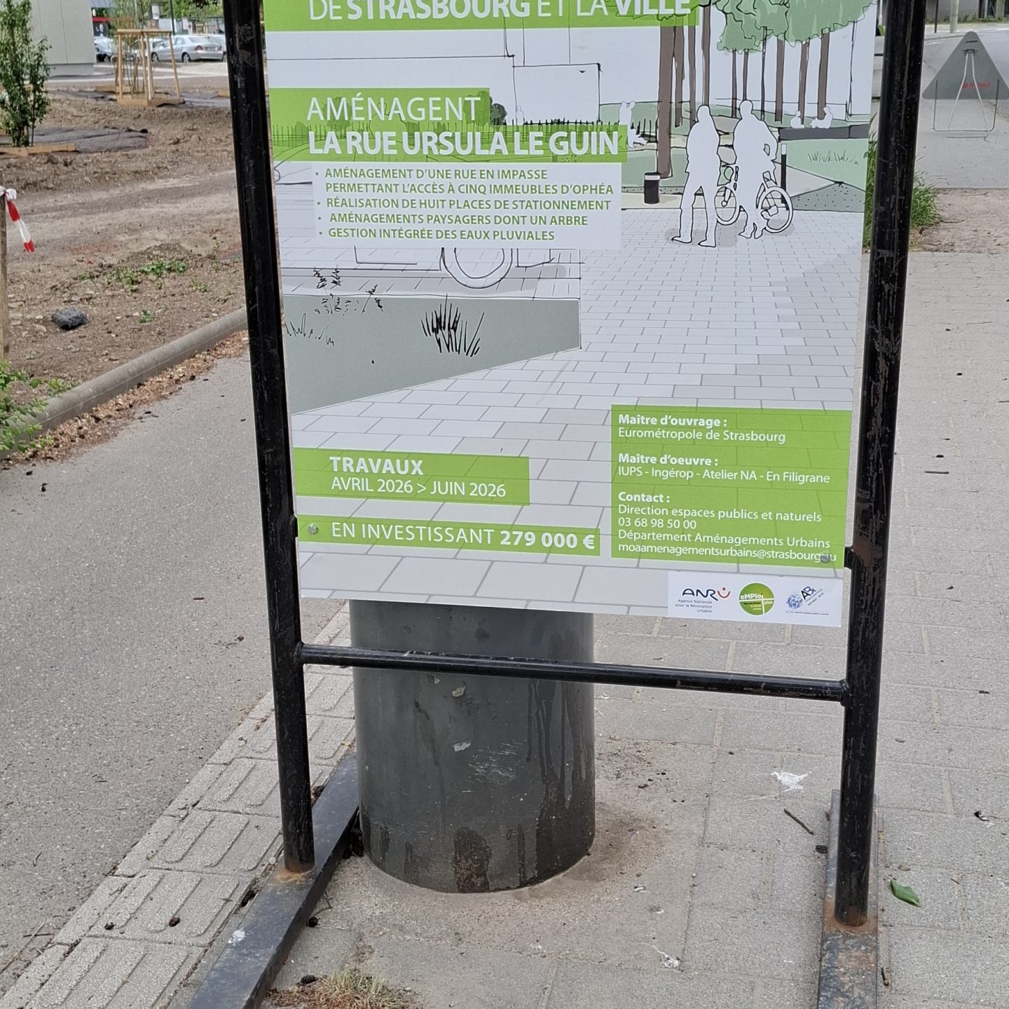 Démarrage de chantier pour le premier secteur d&rsquo;aménagement des espaces publics de la maille Eléonore à Strasbourg-Hautepierre